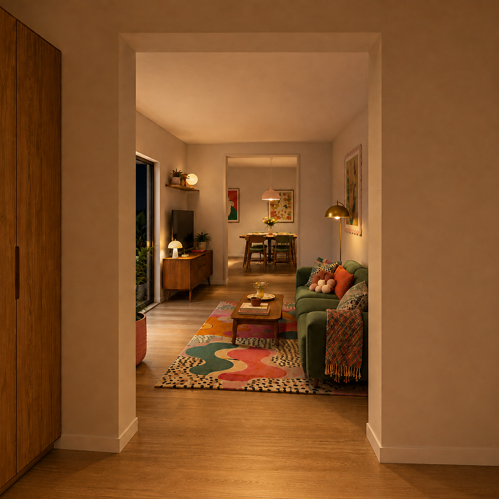 Render interior Salon Noche Mario Gonzalez